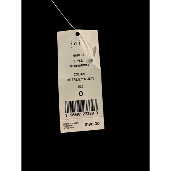 Joie Harlee Short Sleeve Floral Top Blouse Orange Size 0 New With Tag - Picture 2 of 4